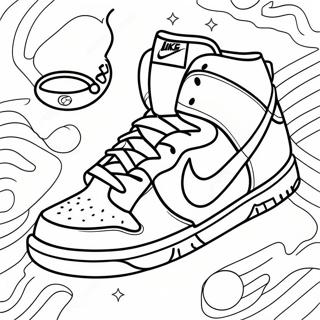 Page à Colorier de Baskets Nike Dunks Colorées | Page de coloriage Nike Dunks