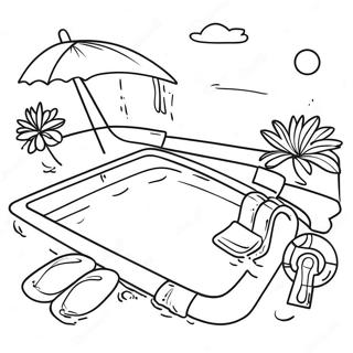 Page à colorier Amusement à la Piscine | Page de coloriage Natation
