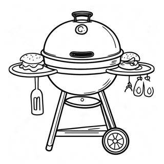 Page à colorier du barbecue | Page de coloriage BBQ