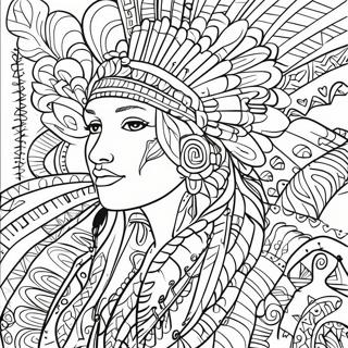Page à colorier de motifs d'art autochtone | Page de coloriage Autochtone