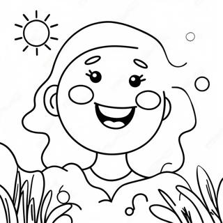 Page à colorier de soleil joyeux | Page de coloriage Joie