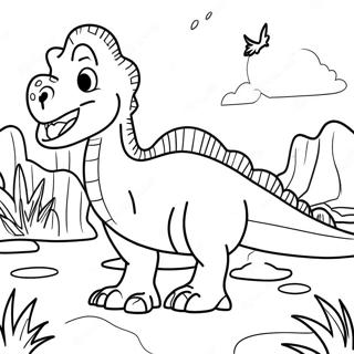 Page à colorier de ranch de dinosaures | Page de coloriage Dino Ranch