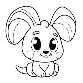 Page à colorier d'oreille de dessin animé mignonne | Page de coloriage Oreille