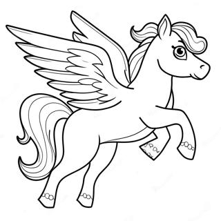 Page à colorier de Pégase | Page de coloriage Pégase