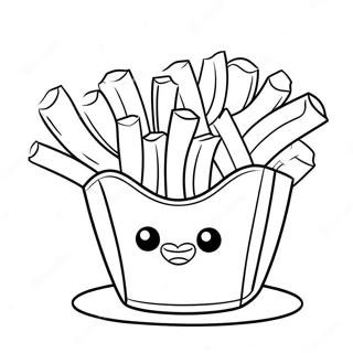 Page à colorier frites de dessin animé mignonnes | Page de coloriage Frites