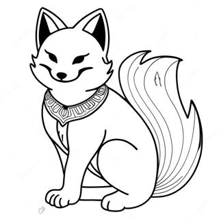 Page à colorier Kitsune | Page de coloriage Kitsune