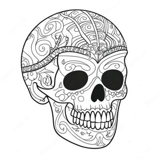 Page à colorier Crâne Punk Goth | Page de coloriage Punk Goth