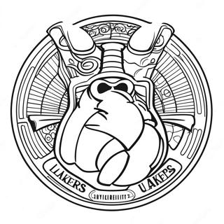 Page à colorier Logo des Lakers | Page de coloriage Lakers