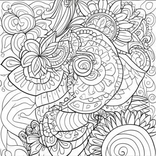 Page à colorier de motifs géométriques amusants | Page de coloriage Motif