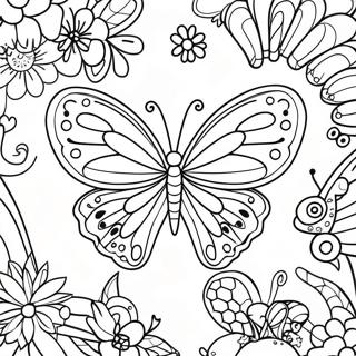 Page à colorier des ailes de papillon colorées | Page de coloriage Ailes