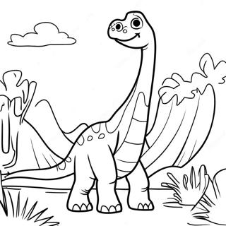 Page à colorier Brachiosaure | Page de coloriage Brachiosaure
