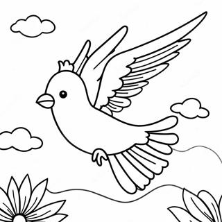 Page à colorier oiseau volant | Page de coloriage Volant