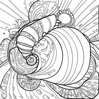 Page à colorier de coquillage en spirale | Page de coloriage Coquillage