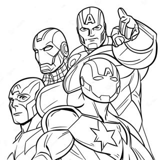 Page à colorier Avengers facile | Page de coloriage Avengers Faciles