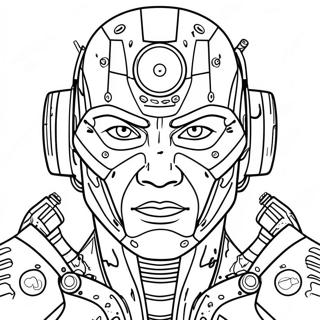 Page à colorier de cyborg | Page de coloriage Cyborg