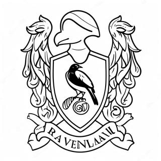 Page à colorier des couleurs de la maison Ravenclaw | Page de coloriage Serdaigle