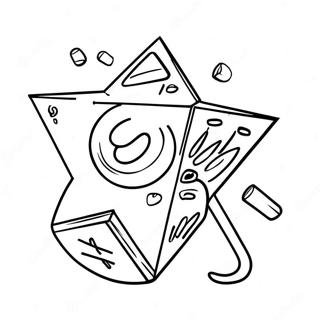 Page à colorier dreidel coloré | Page de coloriage Hanoukka