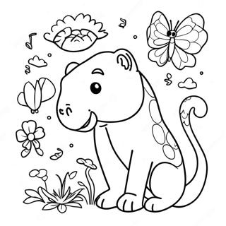 Page à colorier d'animaux Canticos colorés | Page de coloriage Chansons