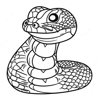 Page à colorier de serpent à sonnette | Page de coloriage Serpent à sonnette