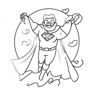 Page à colorier Super Dad | Page de coloriage Super Papa