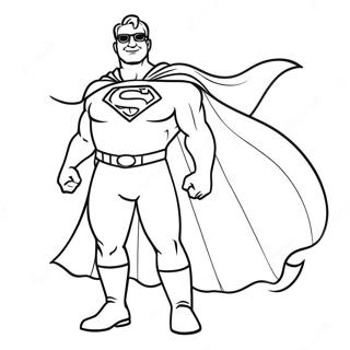 Page à colorier de Super Dad avec une cape | Page de coloriage Super Papa