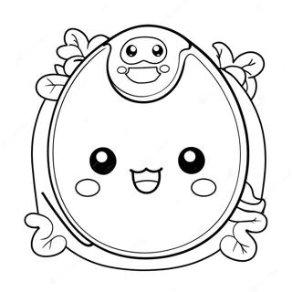 Page à colorier avec des personnages Tamagotchi mignons | Page de coloriage Tamagotchi