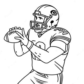Page à colorier de Travis Kelce attrapant un football | Page de coloriage Travis Kelce