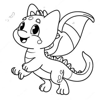 Page à colorier de dragon chat mignon volant | Page de coloriage Dragon Chat