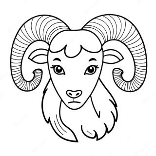 Page à colorier du signe du zodiaque Bélier | Page de coloriage Bélier