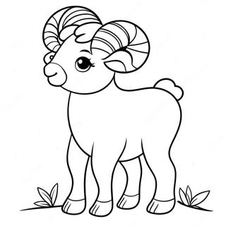 Page à colorier du mignon bélier | Page de coloriage Bélier