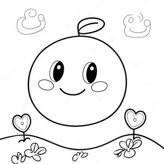 Mignon numéro 9 avec un visage souriant Page à colorier | Page de coloriage Numéro 9