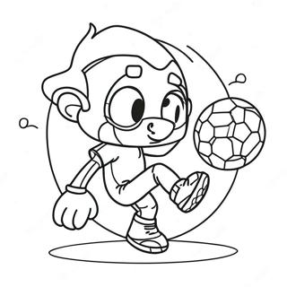 Page à colorier Vini Jr dribblant un ballon de football | Page de coloriage Vini Jr