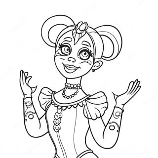 Page à colorier de Ballora dansant gracieusement | Page de coloriage Ballora