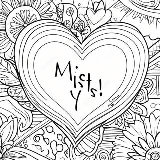Page à colorier Tu me manques de tout cœur | Page de coloriage Tu me manques