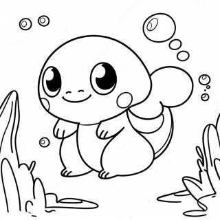 Page à colorier de Pokémon Eau Mignon Nageant | Page de coloriage Pokémon Eau
