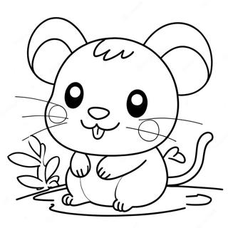 Page à colorier de Hamtaro | Page de coloriage Hamtaro