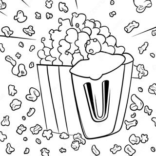 Page à colorier de pop-corn | Page de coloriage Popcorn