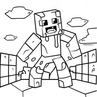 Page à colorier Zombie Minecraft | Page de coloriage Zombie Minecraft