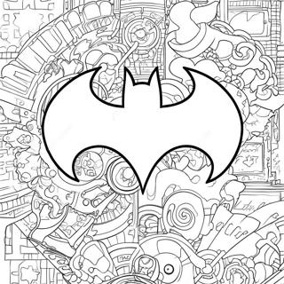 Page à colorier du logo classique de Batman | Page de coloriage Logo de Batman