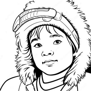Page à colorier des Eskimos | Page de coloriage Esquimaux