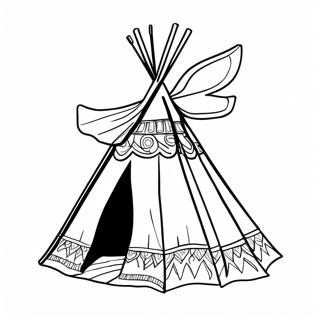 Page à colorier de tipis | Page de coloriage Tente indienne
