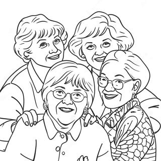 Page à colorier Groupe des Golden Girls | Page de coloriage Filles en Or