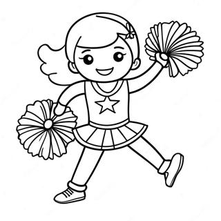 Page à colorier de cheerleader All Star en uniforme | Page de coloriage Cheer All Star