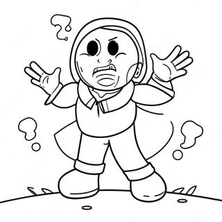 Page à colorier du personnage Unspeakable en action | Page de coloriage Unspeakable