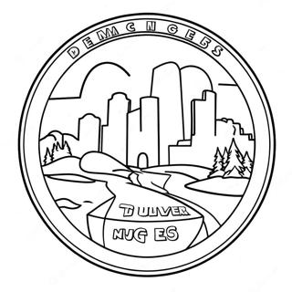 Page à colorier du logo des Denver Nuggets | Page de coloriage Denver Nuggets
