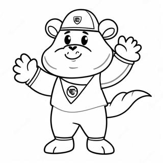 Page à colorier de la mascotte des Denver Nuggets | Page de coloriage Denver Nuggets