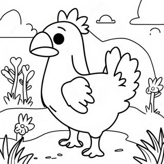 Chocobo dans un paysage coloré Page à colorier | Page de coloriage Final Fantasy
