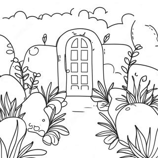 Page à colorier du jardin d'herbes parfumées | Page de coloriage Herbe