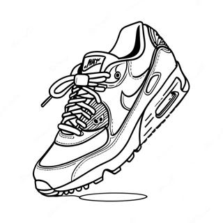 Page à colorier de chaussures Air Max colorées | Page de coloriage Air Max