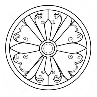 Page à colorier de roue de rotation colorée | Page de coloriage Rotation